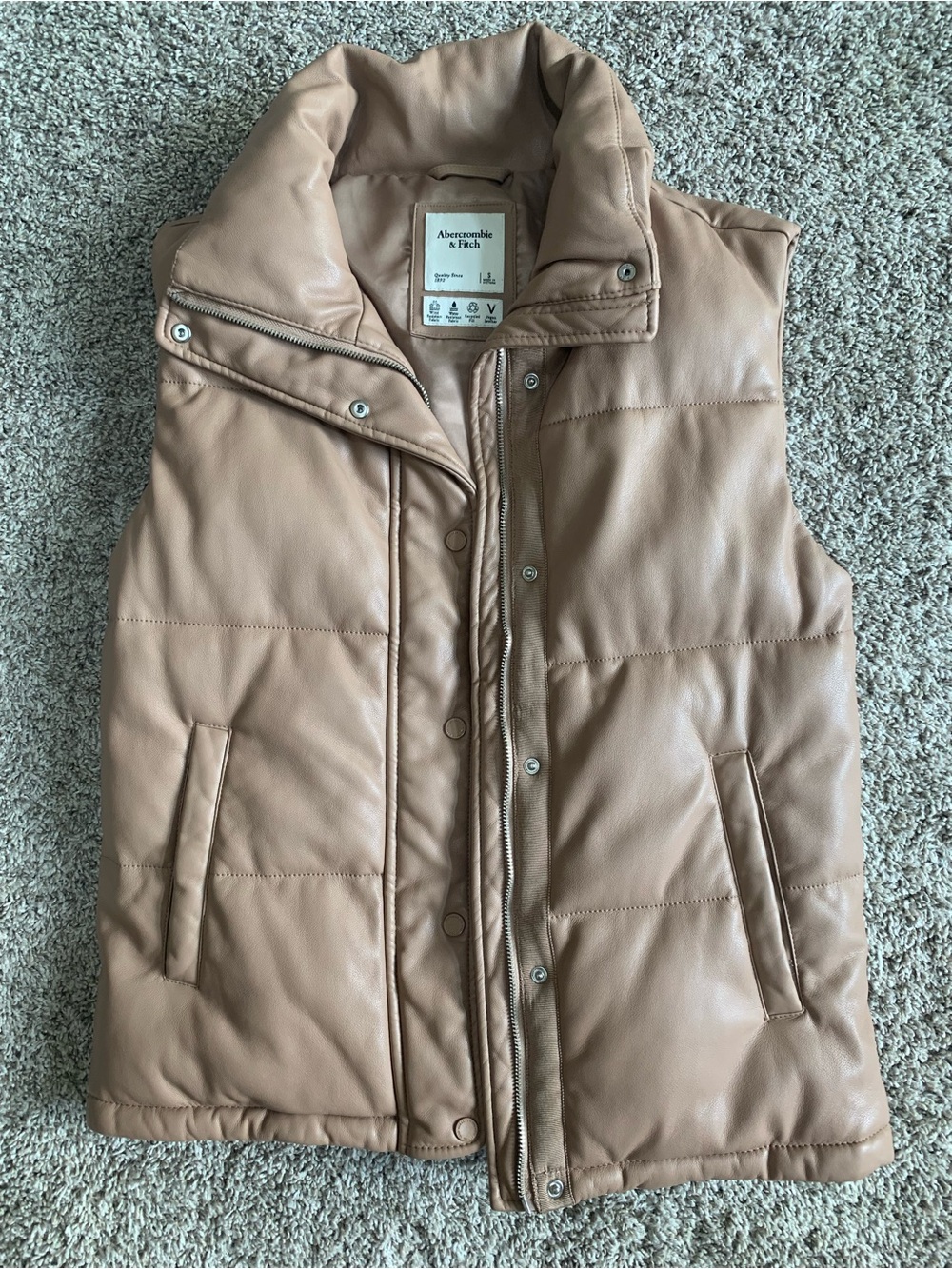 Abercrombie & Fitch Women's Tan Vegan Leather Vest